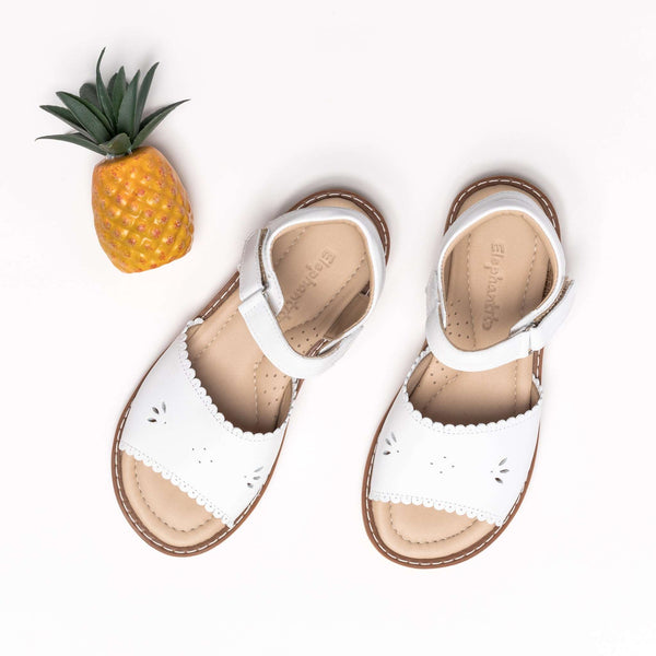 Elephantito Classic Sandal With Scallop Toddler White Shoes