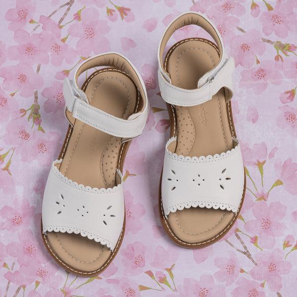 Elephantito Classic Sandal With Scallop White Shoes