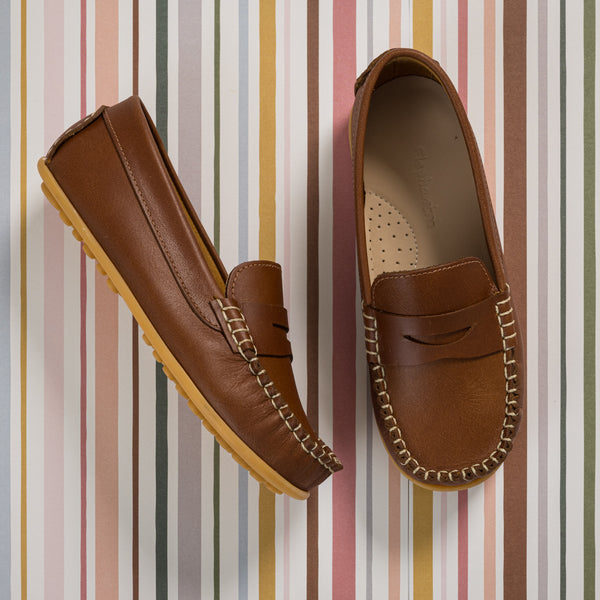 Elephantito Alex Driver Natural Brown Shoes