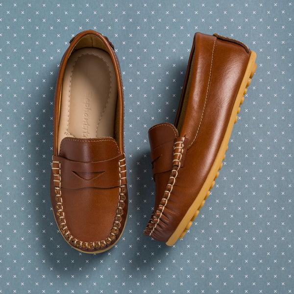 elephantito Alex Driver Natural Brown Shoes