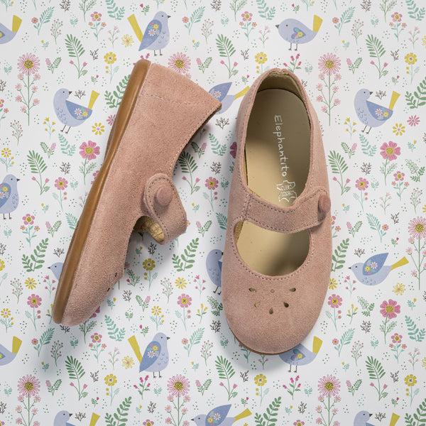 elephantito Andi Mary Jane Suede Rose Shoes