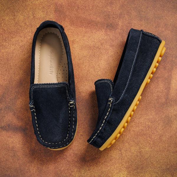 elephantito Antton Driver Moc Suede Blue Shoes