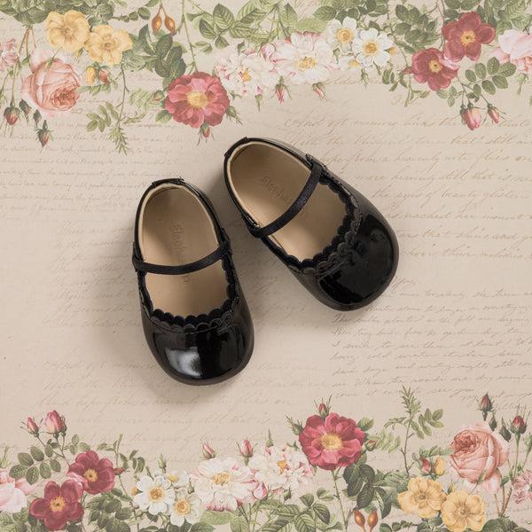Elephantito Ava Baby Ballet Patent Black Shoes