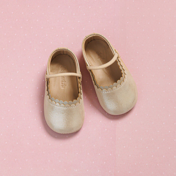 elephantito Ava Baby Ballet Talc Shoes
