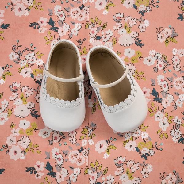 Elephantito Ava Baby Ballet White Shoes