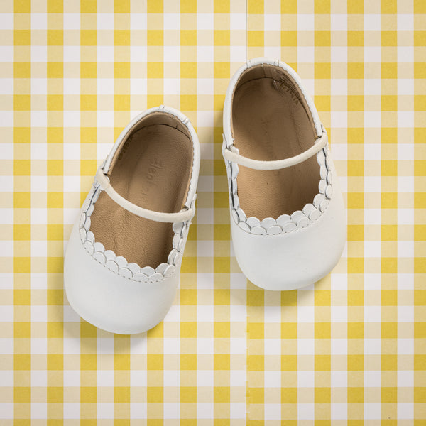 elephantito Ava Baby Ballet White Shoes