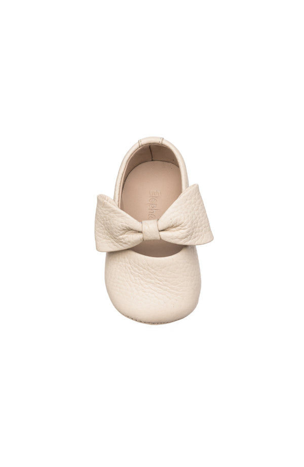 Elephantito Baby Ballerina With Bow Cream Shoes