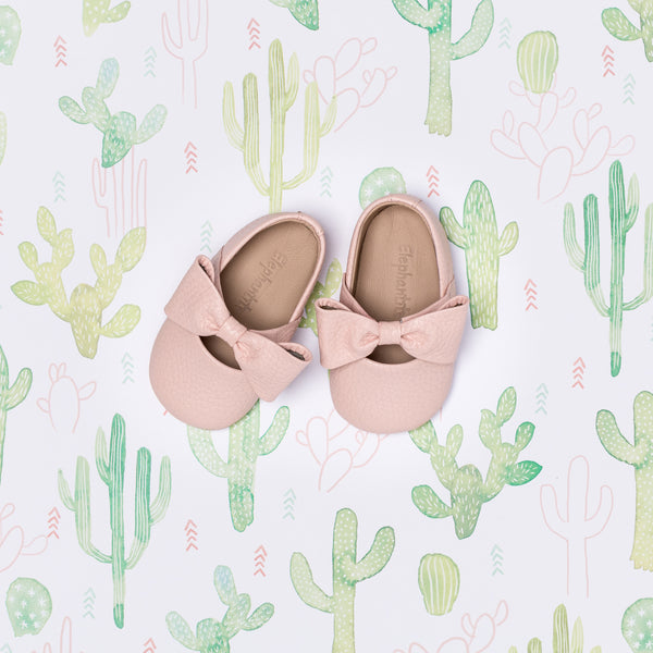 elephantito Baby Ballerina with Bow Pink Shoes