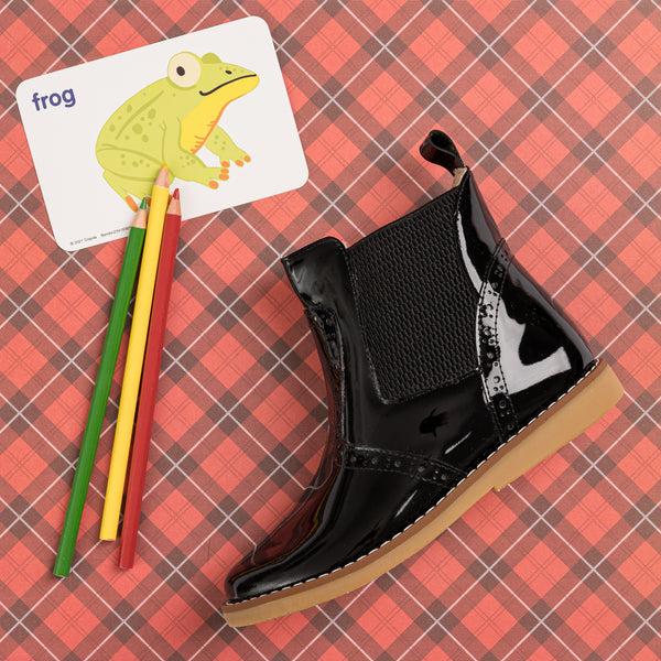 Elephantito Bootie Patent Black Shoes