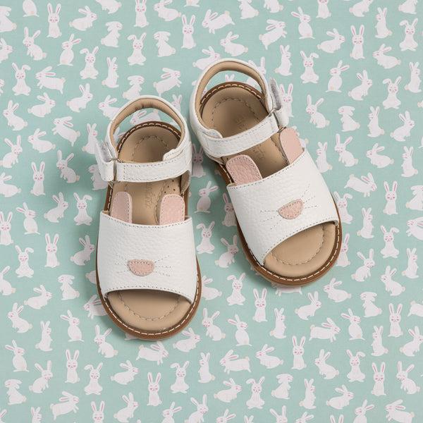 elephantito Bunny Sandal Toddler White Shoes