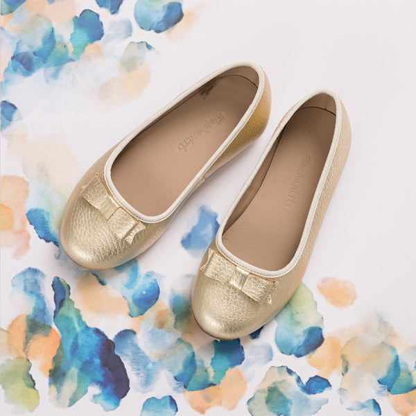 elephantito Camille Flats Gold Shoes