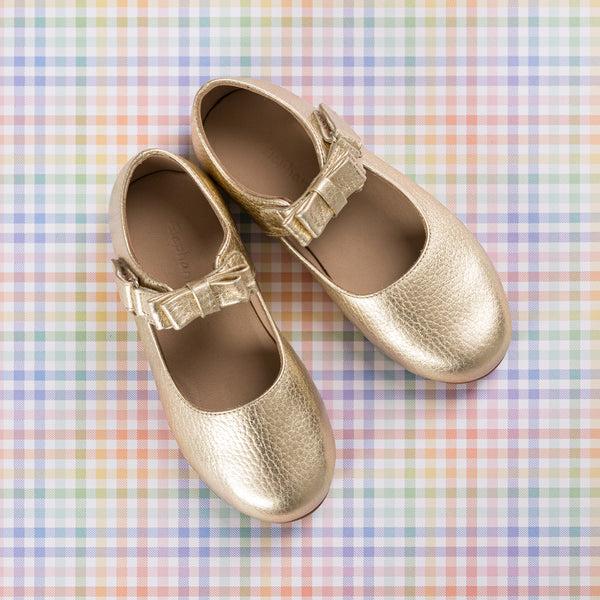 Elephantito Charlotte Mary Jane Gold Shoes