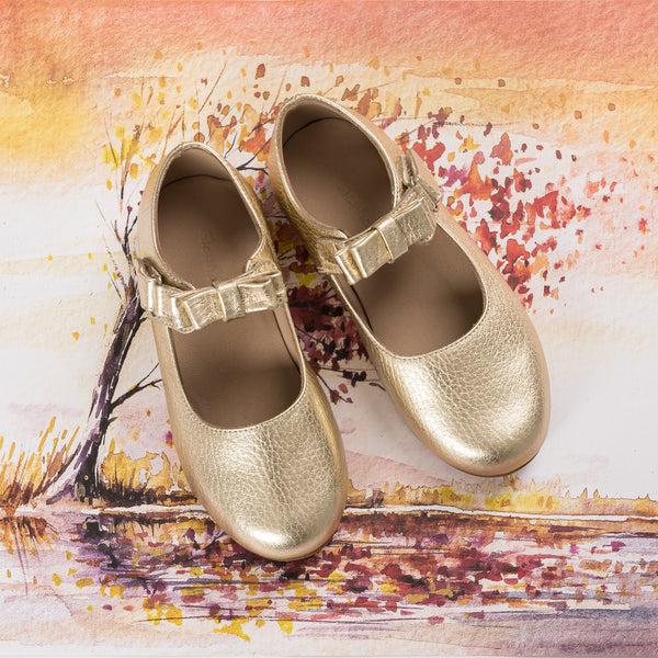 elephantito Charlotte Mary Jane Gold Shoes