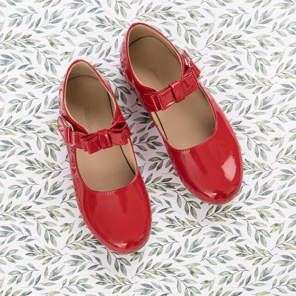 Elephantito Charlotte Mary Jane Patent Red Shoes