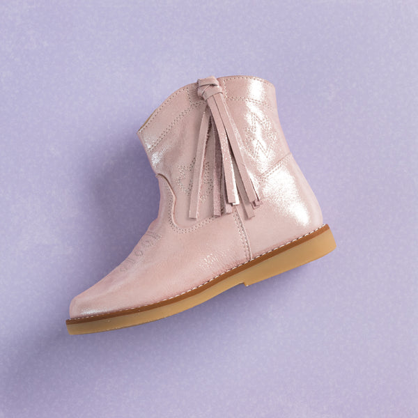 Elephantito Hannah Suede Boot Metallic Pink Shoes
