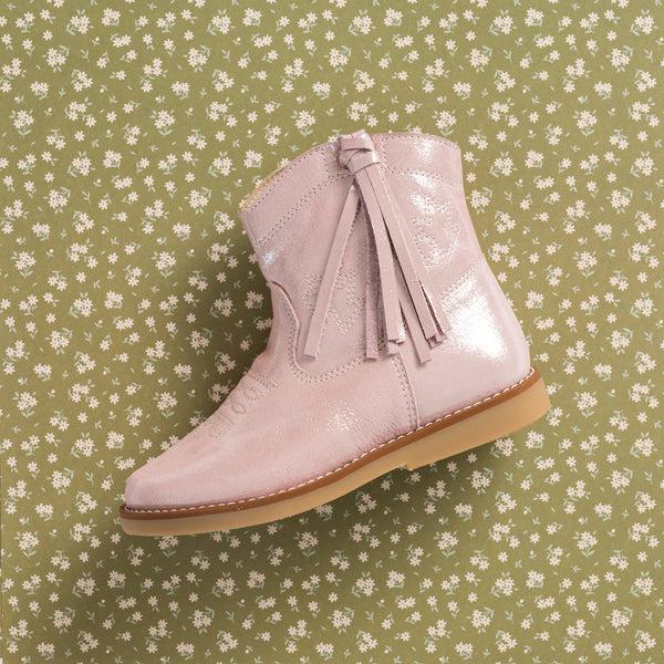 elephantito Hannah Suede Boot Metallic Pink Shoes
