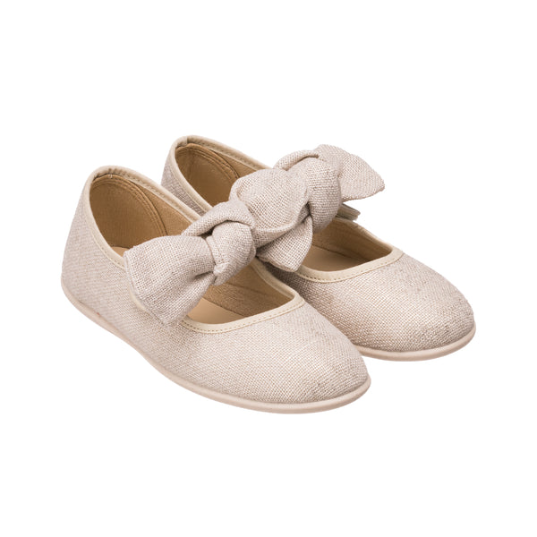 elephantito Linen Bow Mary Jane Ice Shoes
