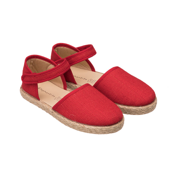 Elephantito Linen Classic Espadrille Red Shoes
