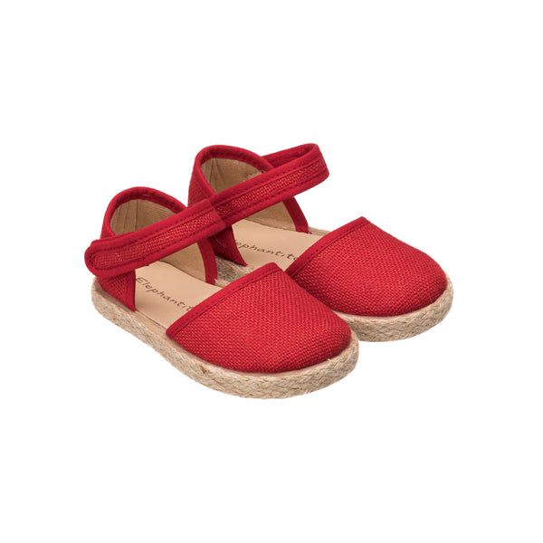 Elephantito Linen Classic Espadrille Red Shoes