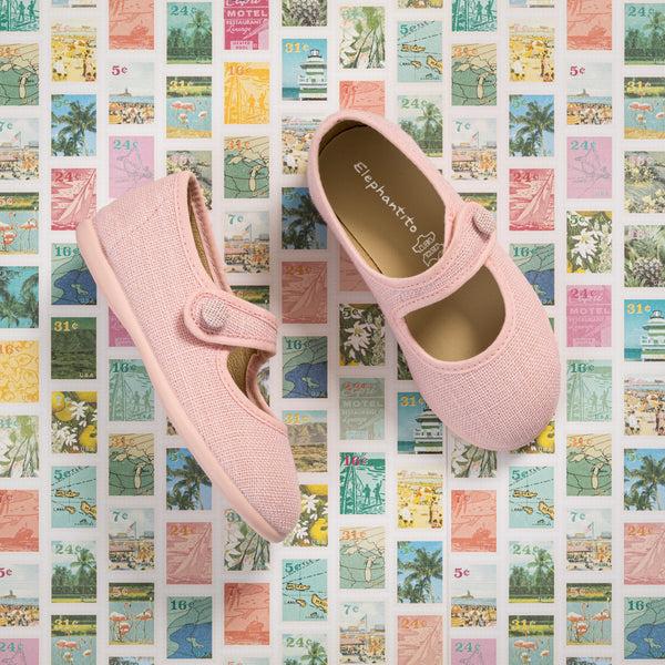 Elephantito Linen Mary Jane Pink Shoes