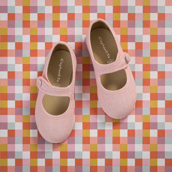 elephantito Linen Mary Jane Pink Shoes