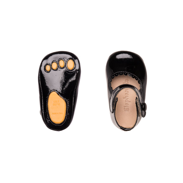 Elephantito Mary Jane For Baby Patent Black Shoes
