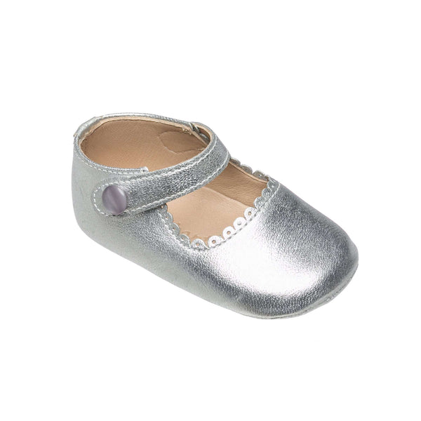 elephantito Mary Jane for Baby Silver Shoes