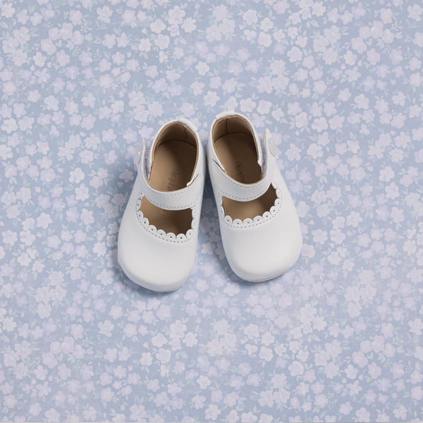 elephantito Mary Jane for Baby White Shoes