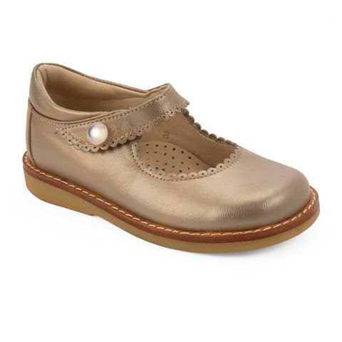 elephantito Mary Jane Metallic Champagne Shoes