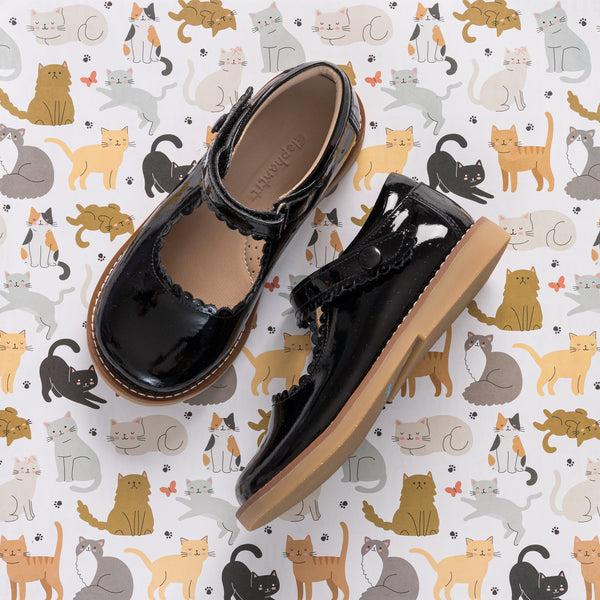 Elephantito Mary Jane Patent Black Shoes