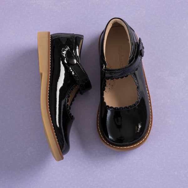 elephantito Mary Jane Patent Black Shoes
