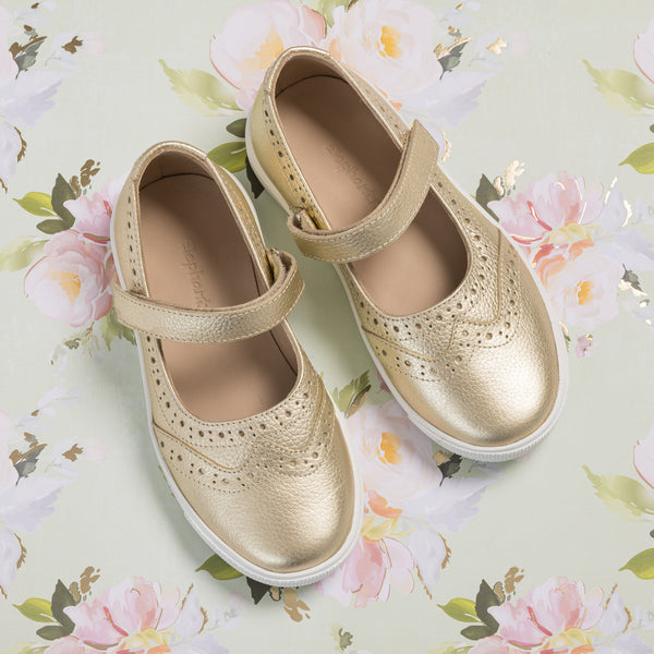 Elephantito Mary Jane Sneaker Gold Shoes