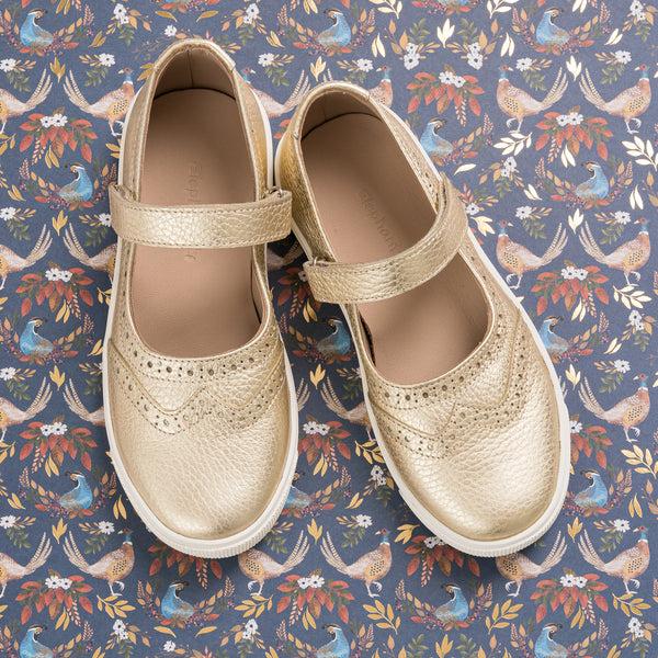 elephantito Mary Jane Sneaker Gold Shoes