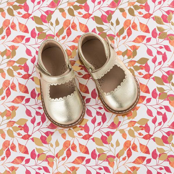 Elephantito Mary Jane Toddler Metallic Gold Shoes