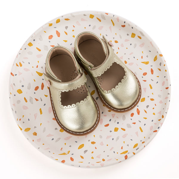 Elephantito Mary Jane Toddler Metallic Gold Shoes