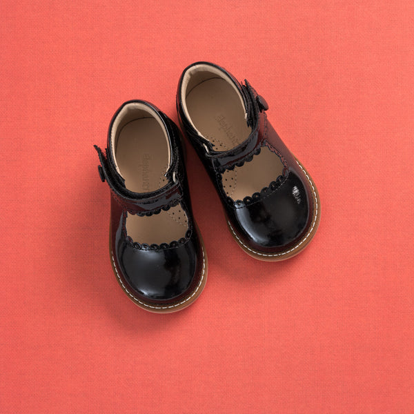 elephantito Mary Jane Toddler Patent Black Shoes