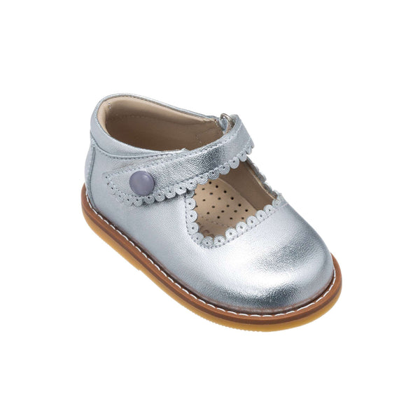 Elephantito Mary Jane Toddler Silver Shoes