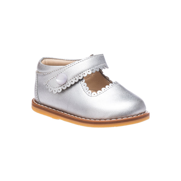 Elephantito Mary Jane Toddler Silver Shoes