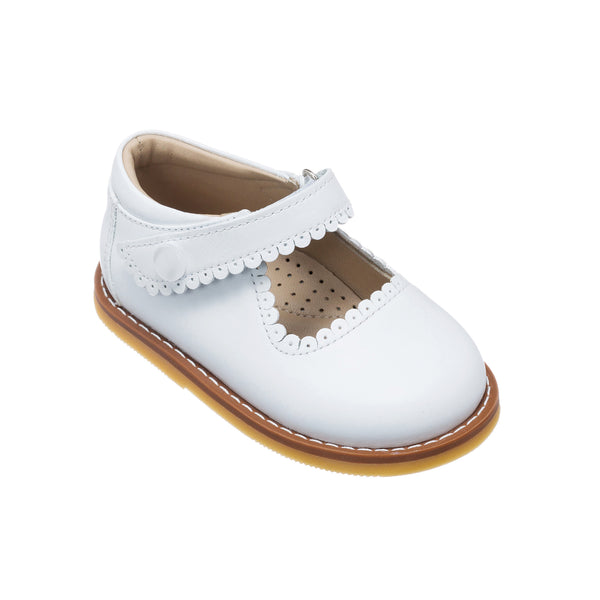 Elephantito Mary Jane Toddler White Shoes