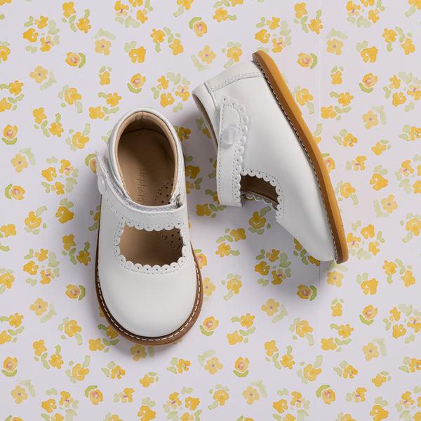 Elephantito Mary Jane Toddler White Shoes