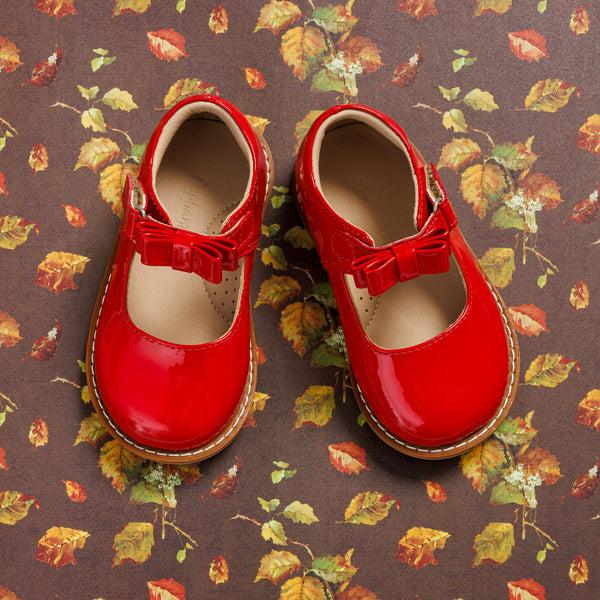 elephantito Mary Jane with Bow Toddler Red Shoes