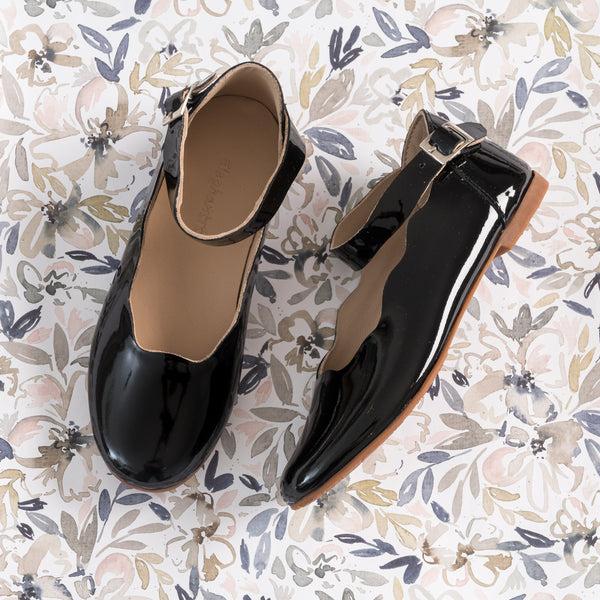 Elephantito Ondina Flats Patent Black Shoes