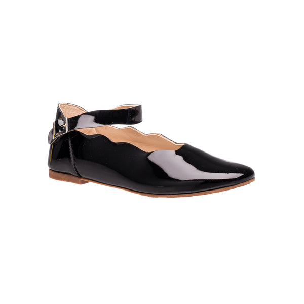 Elephantito Ondina Flats Patent Black Shoes