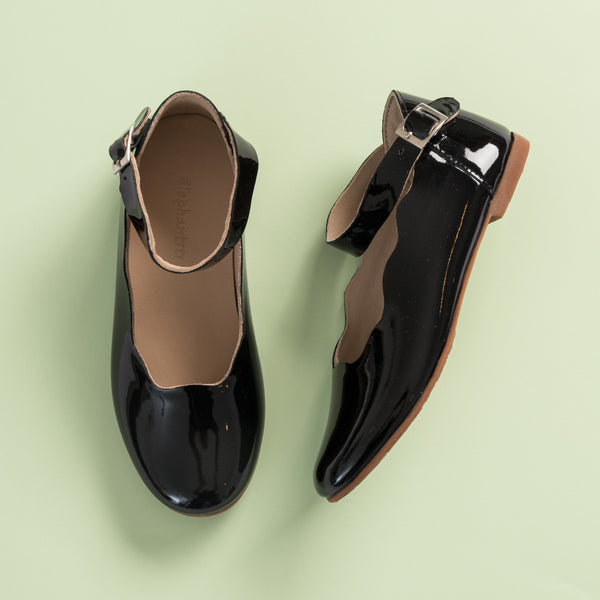 elephantito Ondina Flats Patent Black Shoes