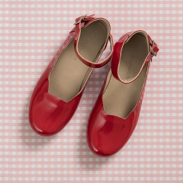 Elephantito Ondina Flats Patent Red Shoes