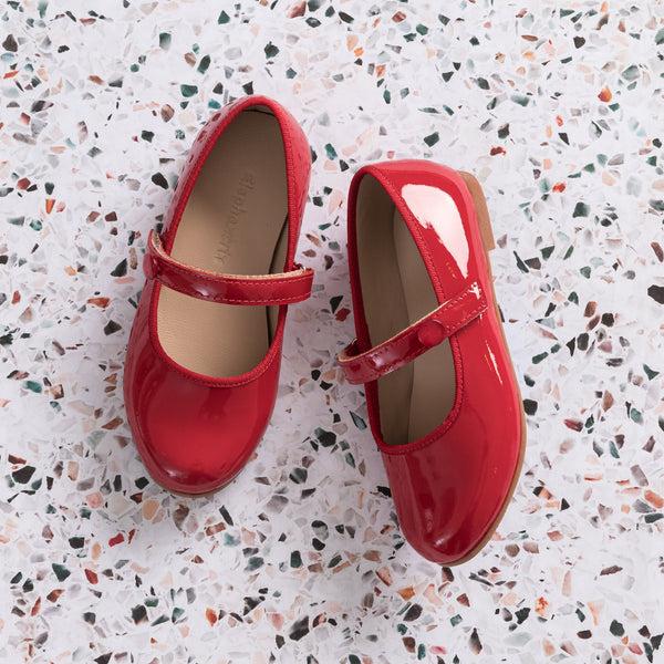 Elephantito Princess Flat Patent Red Shoes