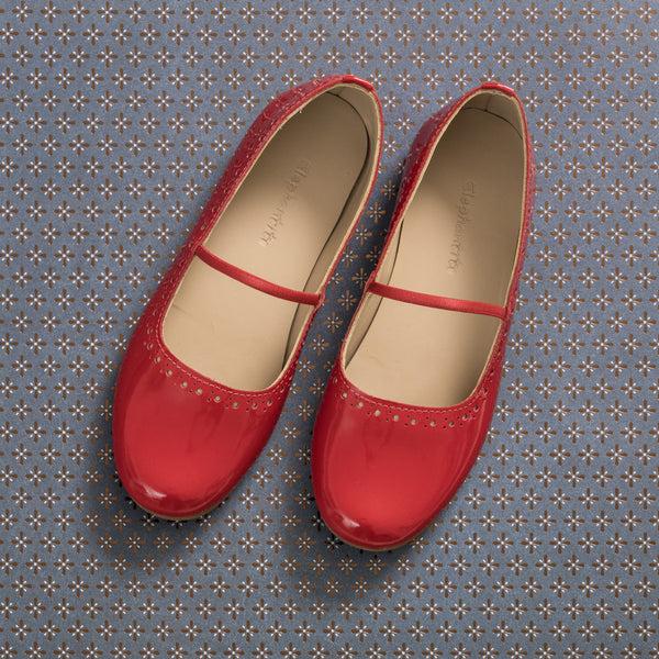 elephantito Sasha Ballerina Flat Red Shoes