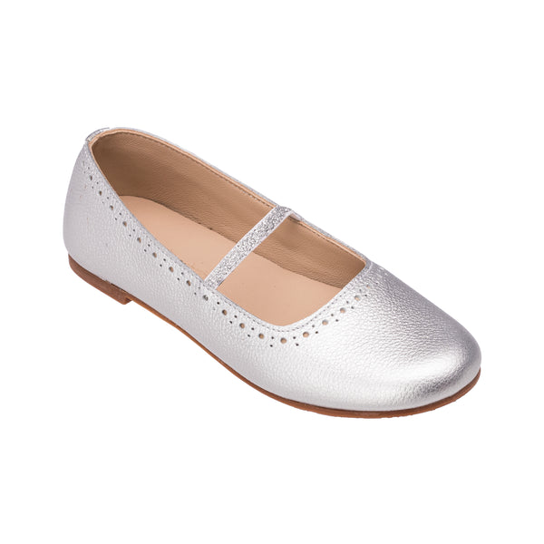 Elephantito Sasha Ballerina Flat Silver Shoes