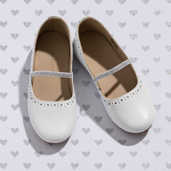 elephantito Sasha Ballerina Flat White Shoes