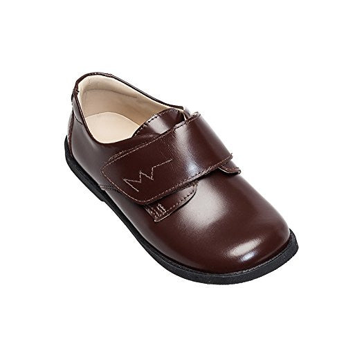 elephantito Scholar Boy Velcro Toddler Brown Shoes